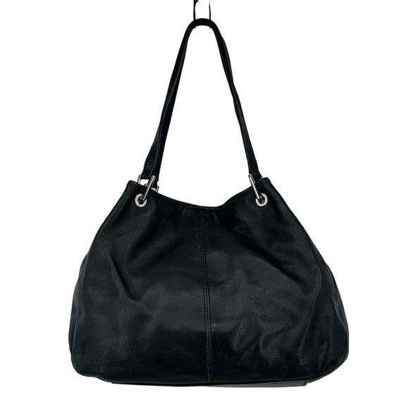 Roberta Gandolfi Black Leather & Calf Hair Hobo Bag Embossed Reptile & Zippers - Picture 2 of 10